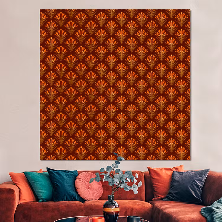 Forex - Waaiers - Art Deco - Botanisch - Roestbruin - Oranje — 3