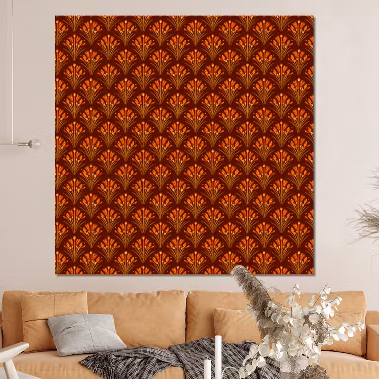 Forex - Waaiers - Art Deco - Botanisch - Roestbruin - Oranje — 4