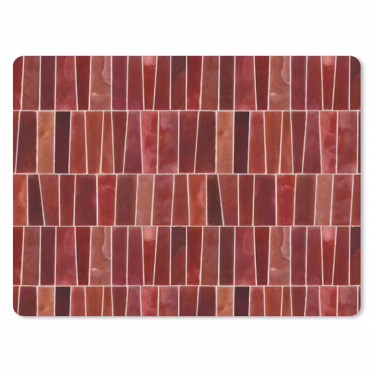 Muismat - Tegels - Modern - Structuur - Dieprood — 1