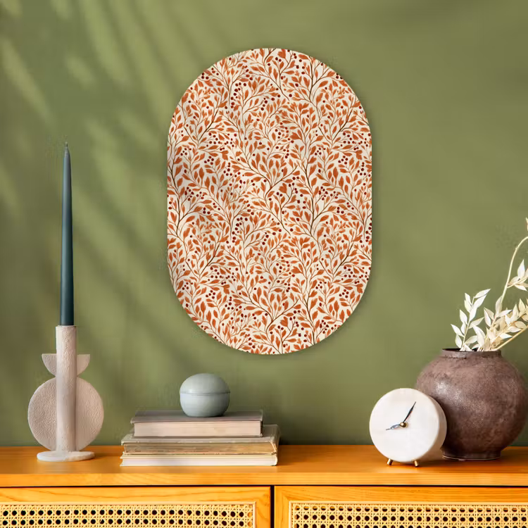 Muurovaal - Kunststof - Bladeren - Botanisch - Terracotta — 2