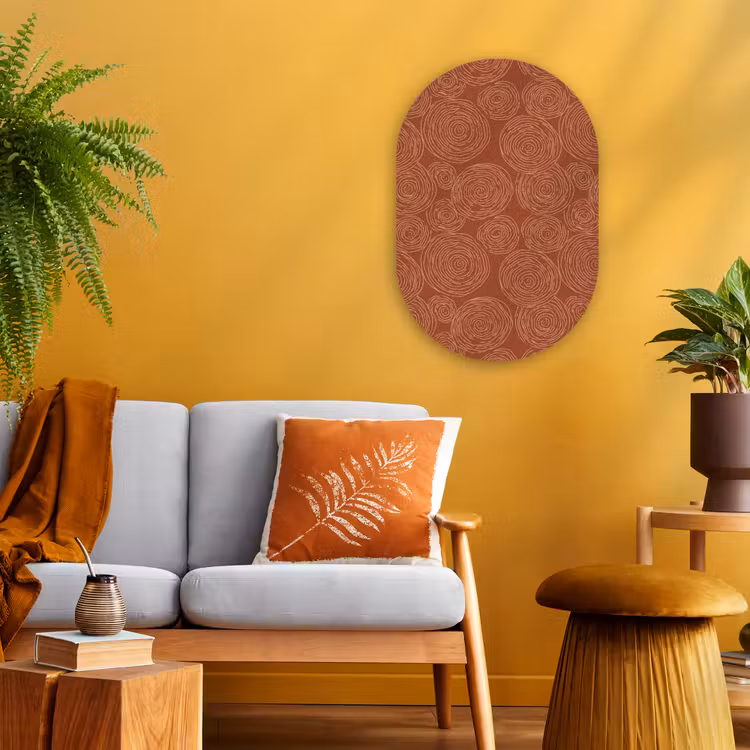 Muurovaal - Kunststof - Cirkels - Abstract - Artistiek - Terracotta — 1