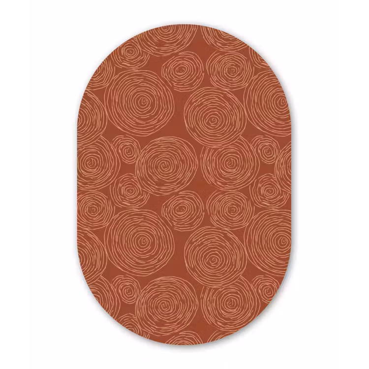 Muurovaal - Kunststof - Cirkels - Abstract - Artistiek - Terracotta — 3