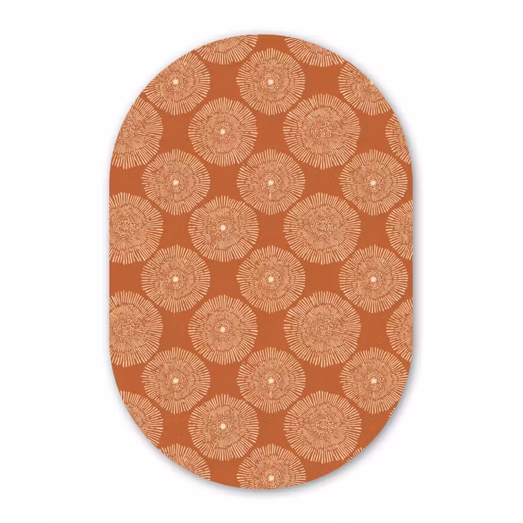 Muurovaal - Kunststof - Cirkels - Grafisch - Patroon - Terracotta — 1
