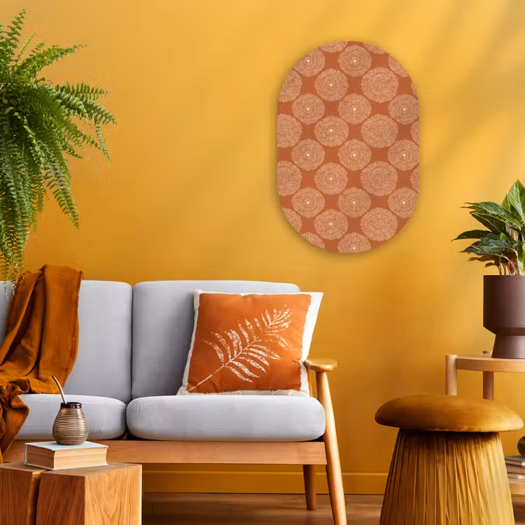 Muurovaal - Kunststof - Cirkels - Grafisch - Patroon - Terracotta — 2