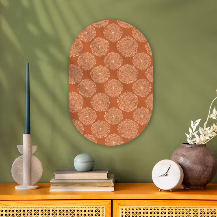 Muurovaal - Kunststof - Cirkels - Grafisch - Patroon - Terracotta — 3