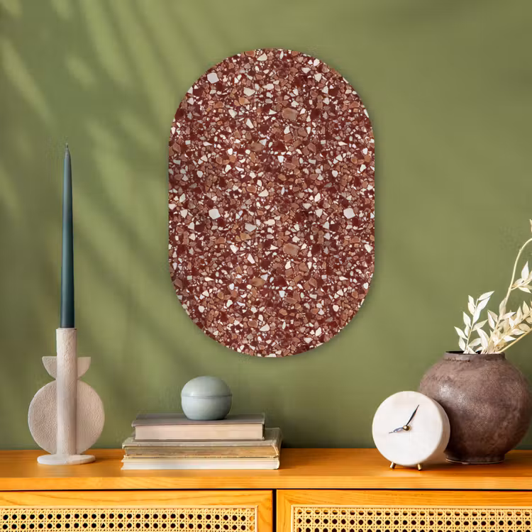 Muurovaal - Kunststof - Terrazzo - Patroon - Steentextuur - Roodbruin — 2