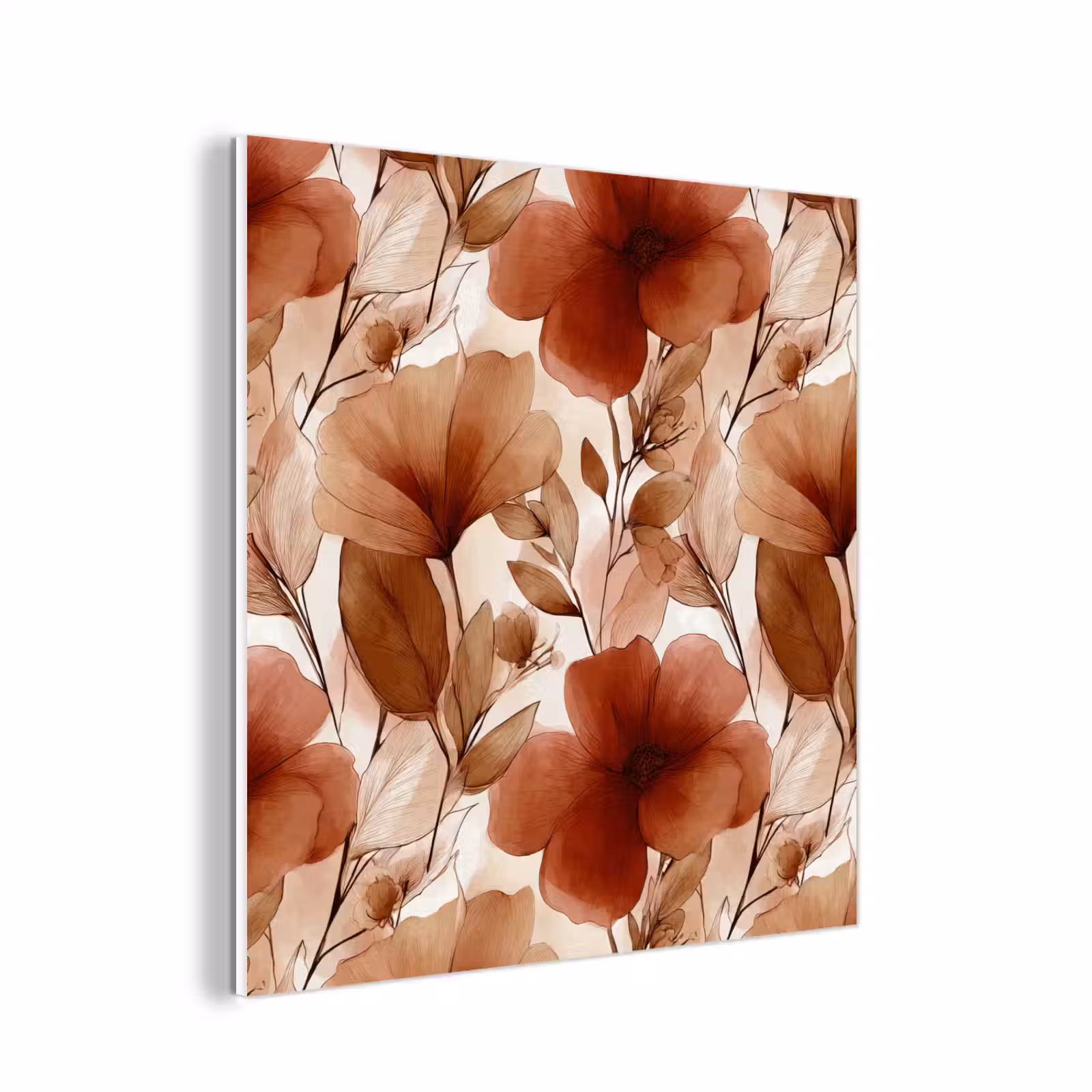 Forex - Bloemen - Aquarel - Botanisch - Terracotta — 1