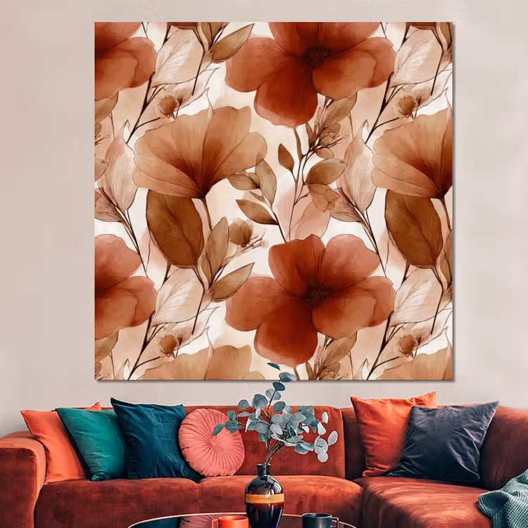 Forex - Bloemen - Aquarel - Botanisch - Terracotta — 3