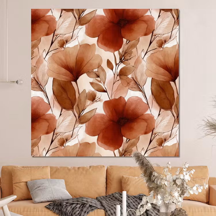 Forex - Bloemen - Aquarel - Botanisch - Terracotta — 4