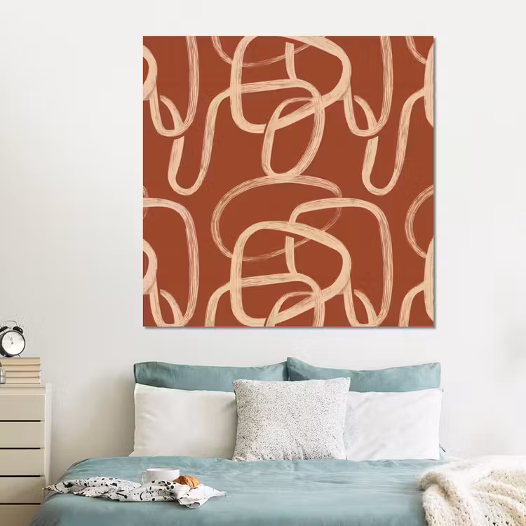 Forex - Lijnen - Abstract - Organisch - Terracotta - Crème — 2