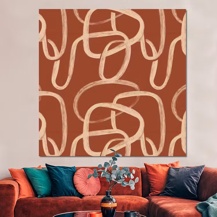 Forex - Lijnen - Abstract - Organisch - Terracotta - Crème — 3