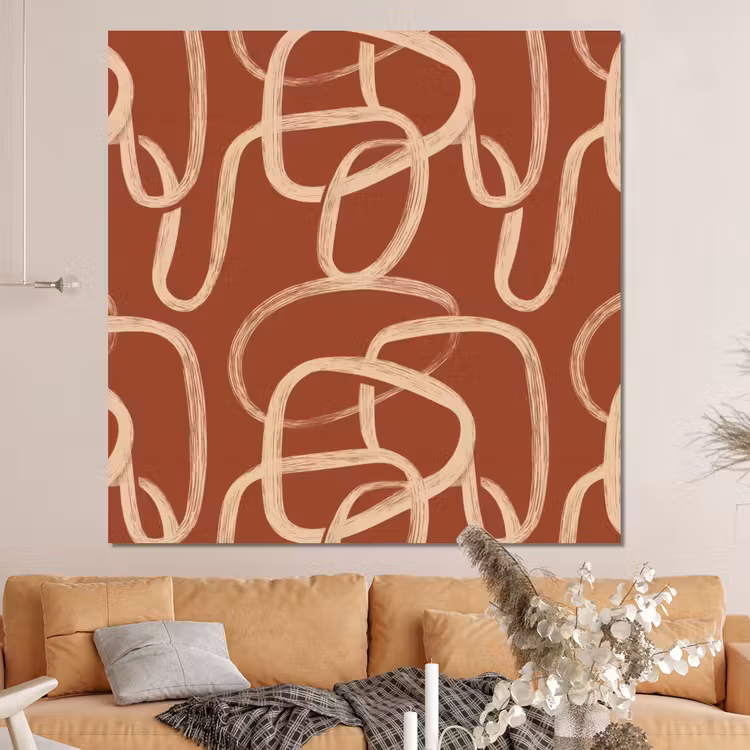 Forex - Lijnen - Abstract - Organisch - Terracotta - Crème — 4