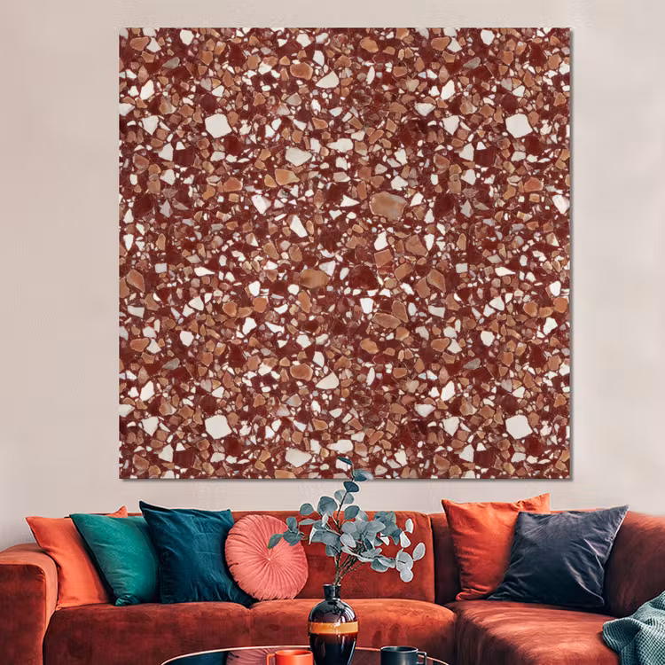 Forex - Terrazzo - Patroon - Steentextuur - Roodbruin — 3