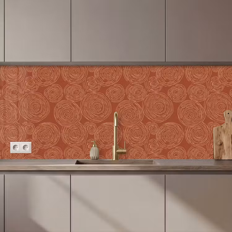 Keuken achterwand - Cirkels - Abstract - Artistiek - Terracotta — 1