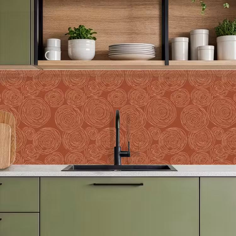 Keuken achterwand - Cirkels - Abstract - Artistiek - Terracotta — 5