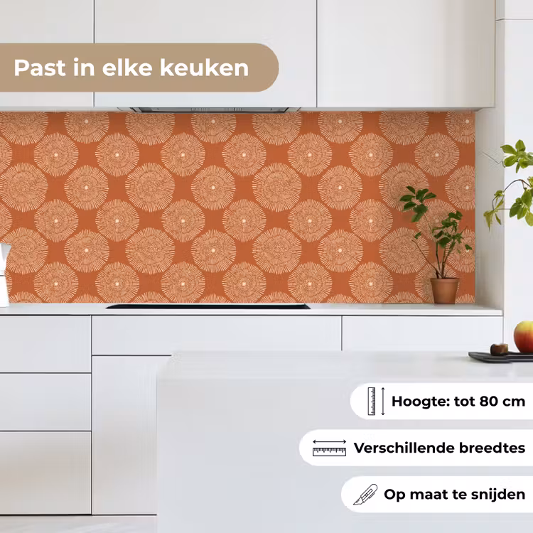 Keuken achterwand - Cirkels - Grafisch - Patroon - Terracotta — 4