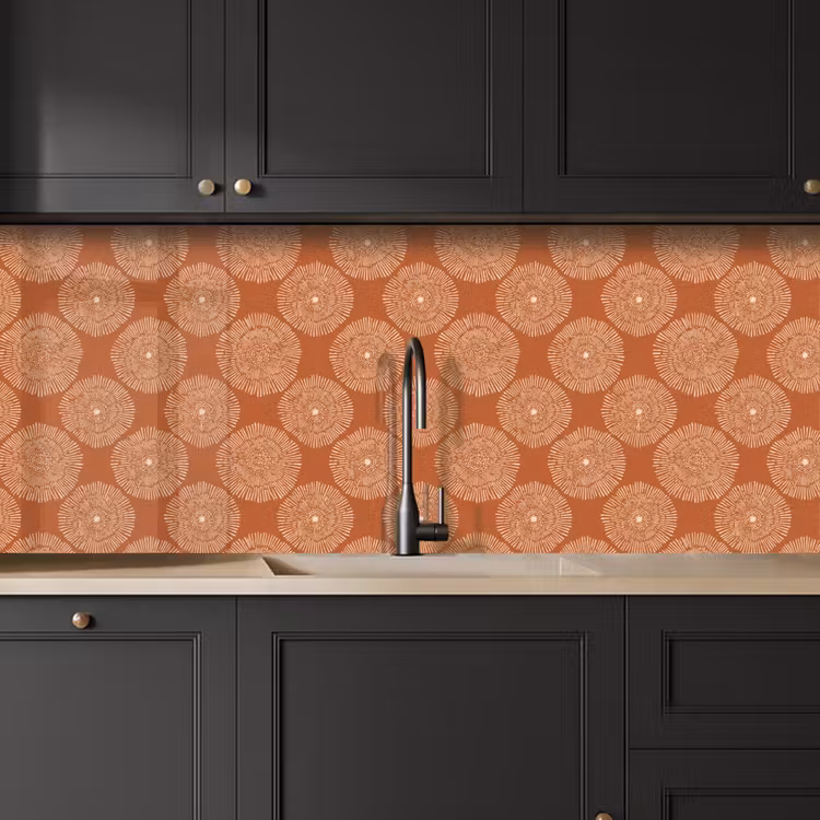 Keuken achterwand - Cirkels - Grafisch - Patroon - Terracotta — 6