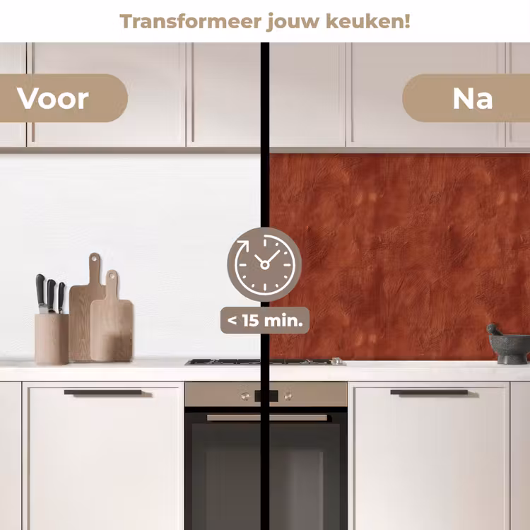 Keuken achterwand - Stucwerk - Textuur - Terracotta — 2