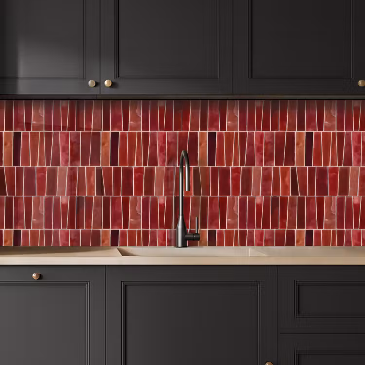 Keuken achterwand - Tegels - Modern - Structuur - Dieprood — 6