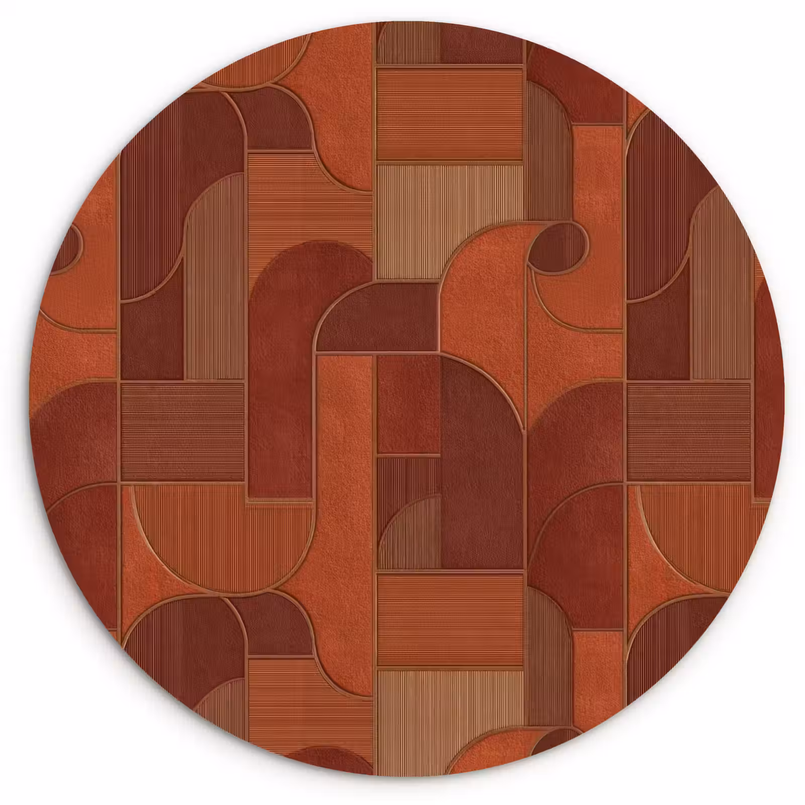 Muurcirkel - Geometrisch - Abstract - Textuur - Bruin — 1