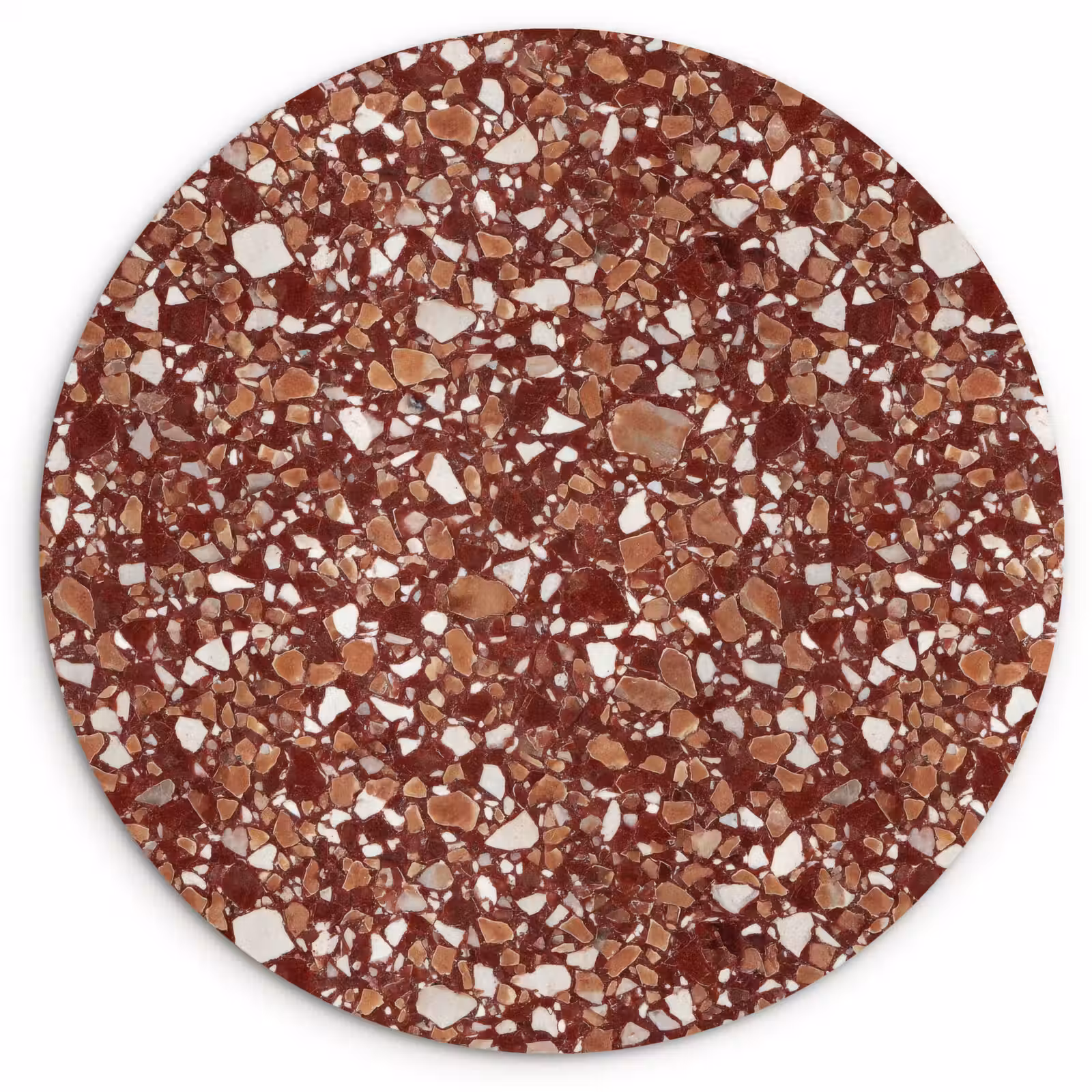 Muurcirkel - Terrazzo - Patroon - Steentextuur - Roodbruin — 1