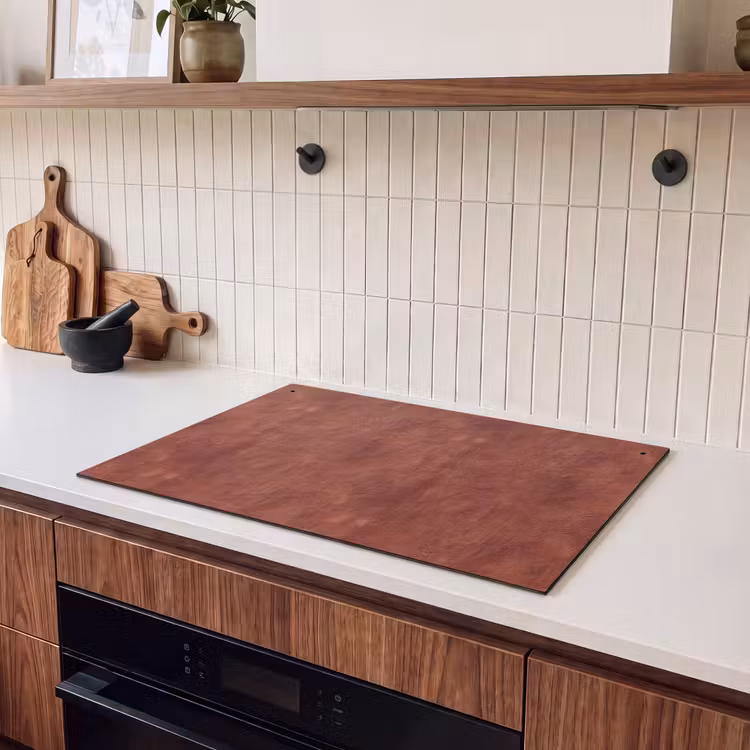 Inductie beschermer en spatscherm (2in1) - Stucwerk - Textuur - Terracotta — 3