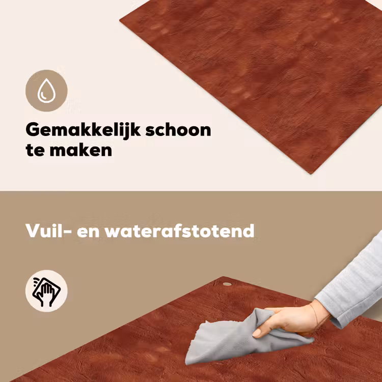 Inductie beschermer en spatscherm (2in1) - Stucwerk - Textuur - Terracotta — 5