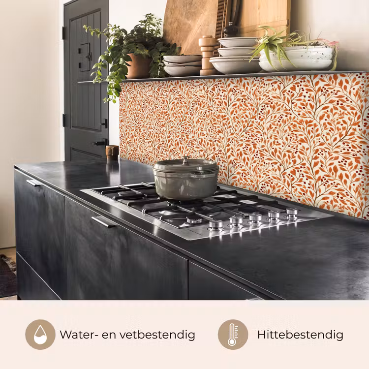Keuken achterwand - Bladeren - Botanisch - Terracotta — 3