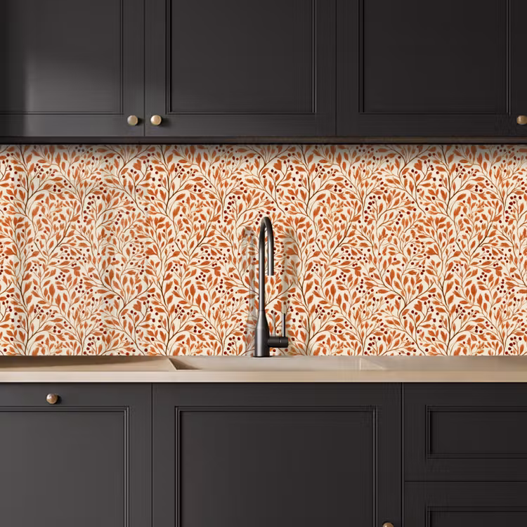 Keuken achterwand - Bladeren - Botanisch - Terracotta — 6