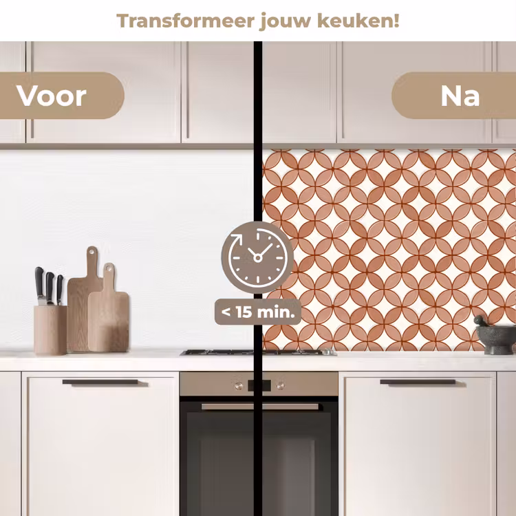 Keuken achterwand - Geometrisch - Cirkels - Modern - Terracotta — 2