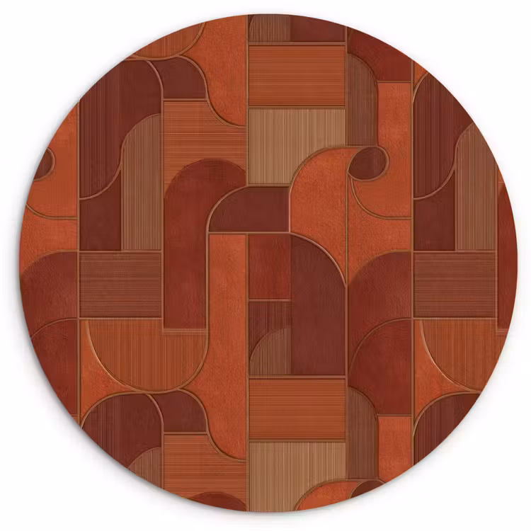Muurcirkel - Geometrisch - Abstract - Textuur - Bruin — 1
