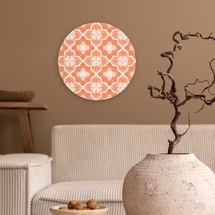 Muurcirkel - Tegelpatroon - Arabesk - Vintage - Terracotta — 2