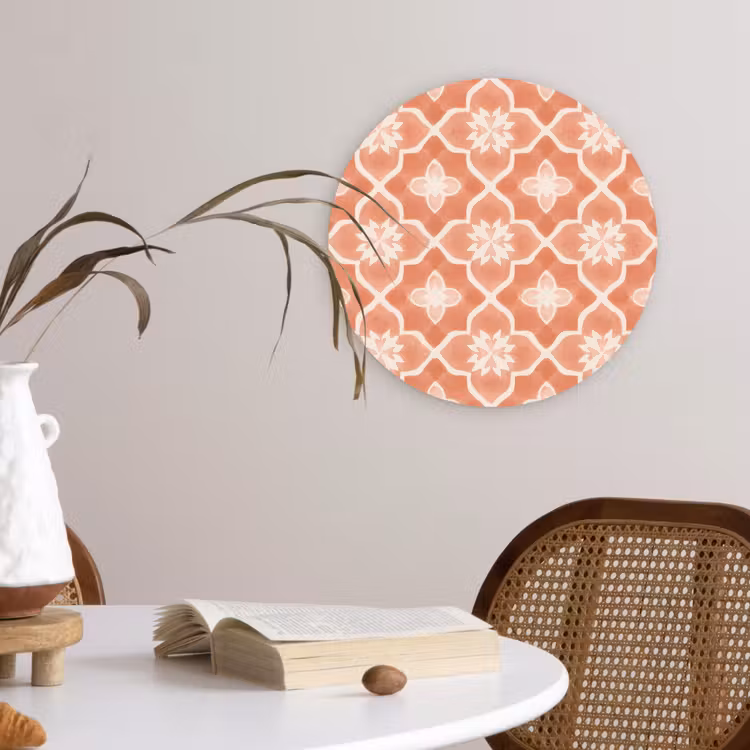 Muurcirkel - Tegelpatroon - Arabesk - Vintage - Terracotta — 4