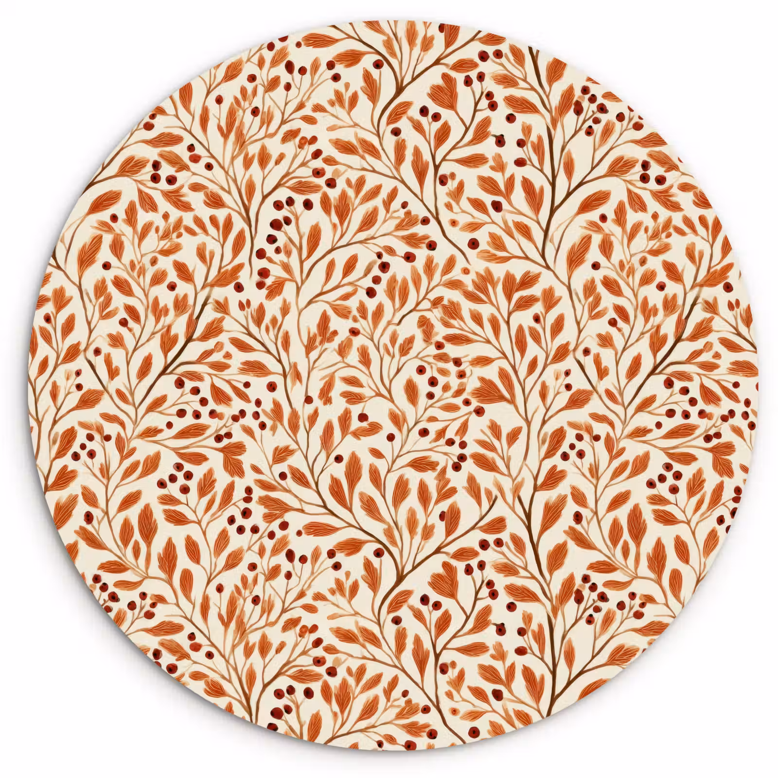 Muurcirkel - Bladeren - Botanisch - Terracotta — 1