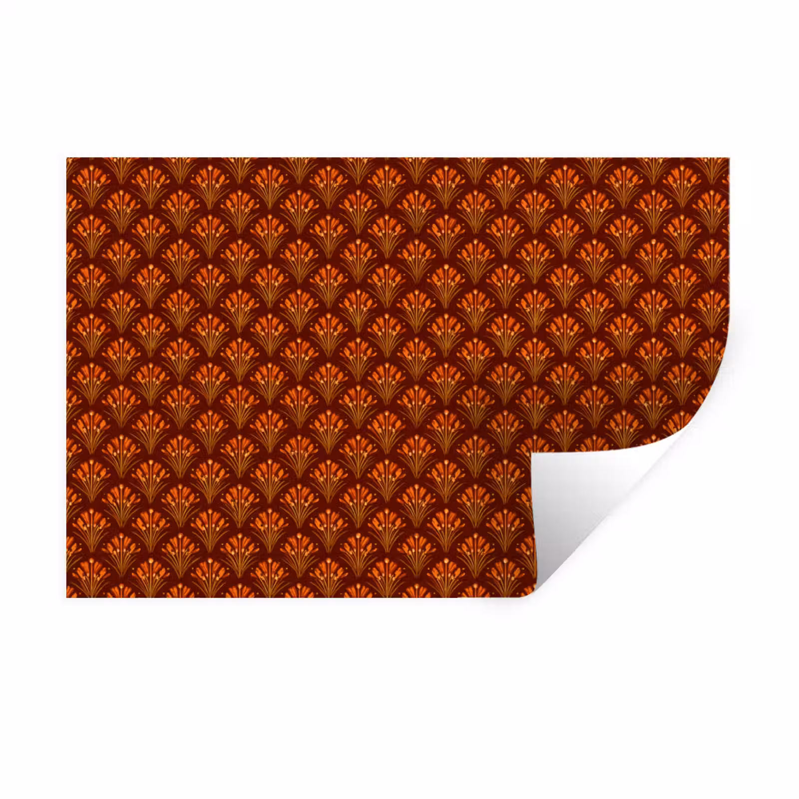 Muursticker - Waaiers - Art Deco - Botanisch - Roestbruin - Oranje — 1