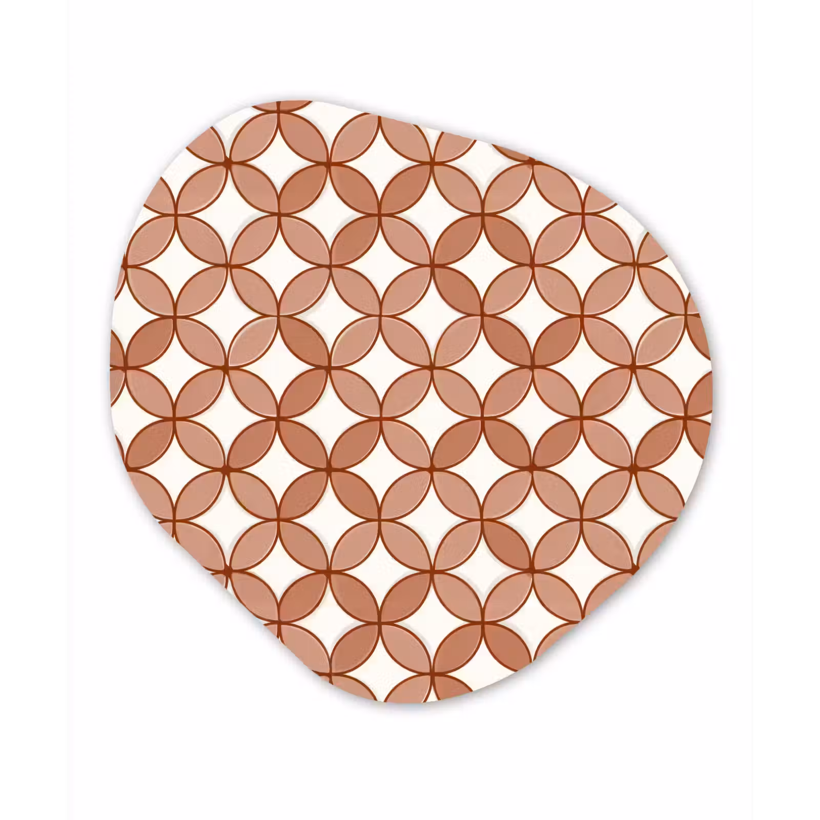 Organische schilderij - Aluminium - Geometrisch - Cirkels - Modern - Terracotta — 1