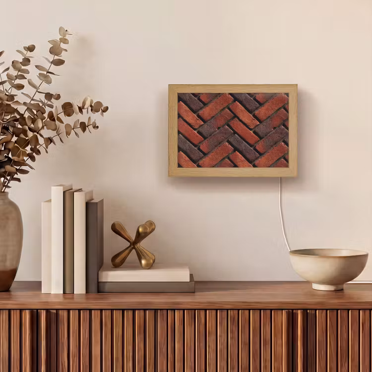 Lightbox - Wandlamp - Bakstenen - Visgraat - Structuur - Roodbruin — 4