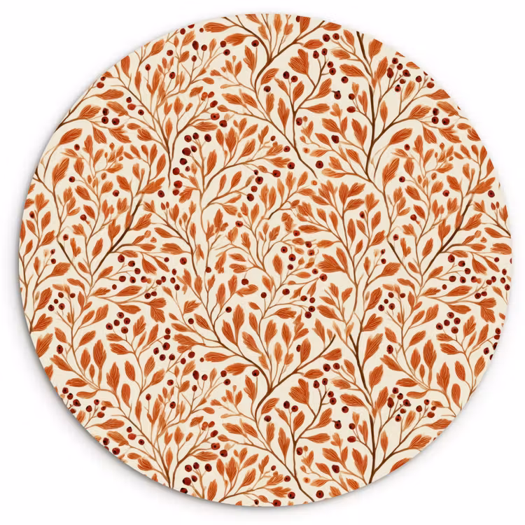 Muurcirkel - Bladeren - Botanisch - Terracotta — 1