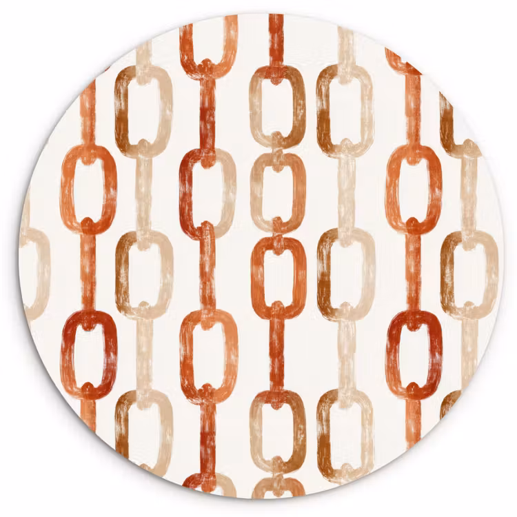 Muurcirkel - Schakels - Patroon - Aquarel - Terracotta — 1