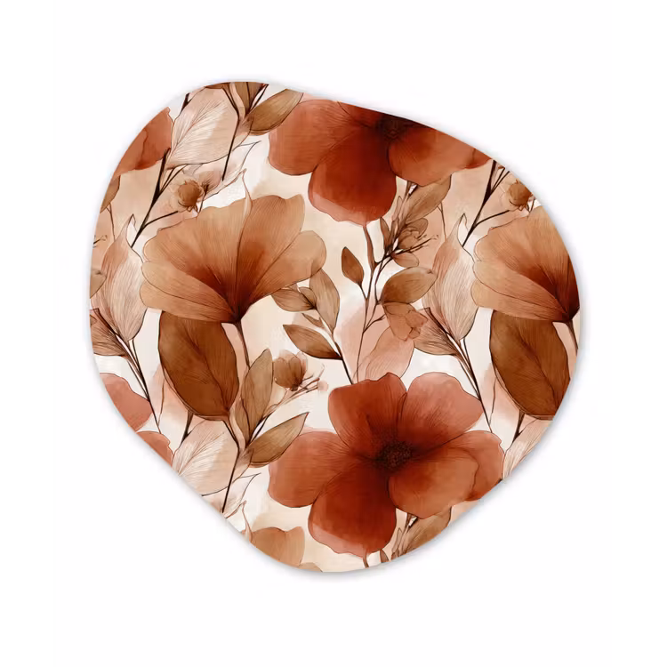 Organische schilderij - Aluminium - Bloemen - Aquarel - Botanisch - Terracotta — 1