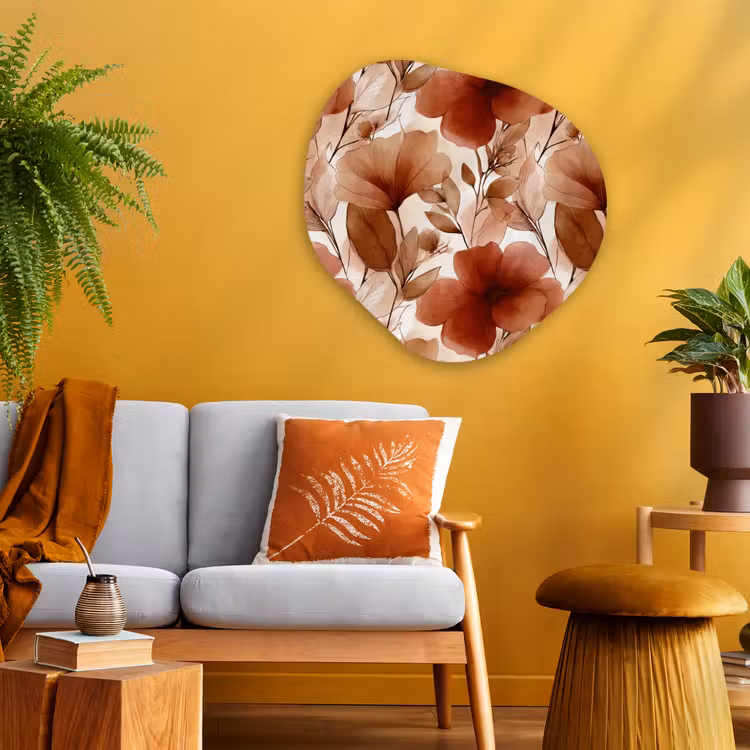 Organische schilderij - Aluminium - Bloemen - Aquarel - Botanisch - Terracotta — 3