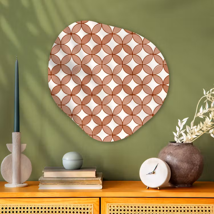 Organische schilderij - Aluminium - Geometrisch - Cirkels - Modern - Terracotta — 2