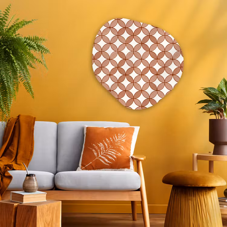 Organische schilderij - Aluminium - Geometrisch - Cirkels - Modern - Terracotta — 3