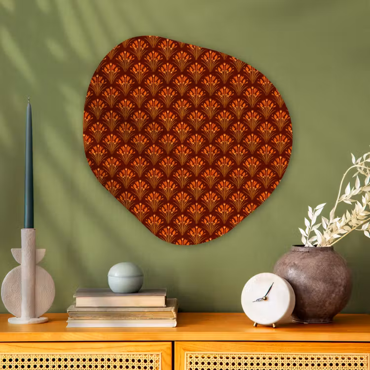 Organische schilderij - Aluminium - Waaiers - Art Deco - Botanisch - Roestbruin - Oranje — 2