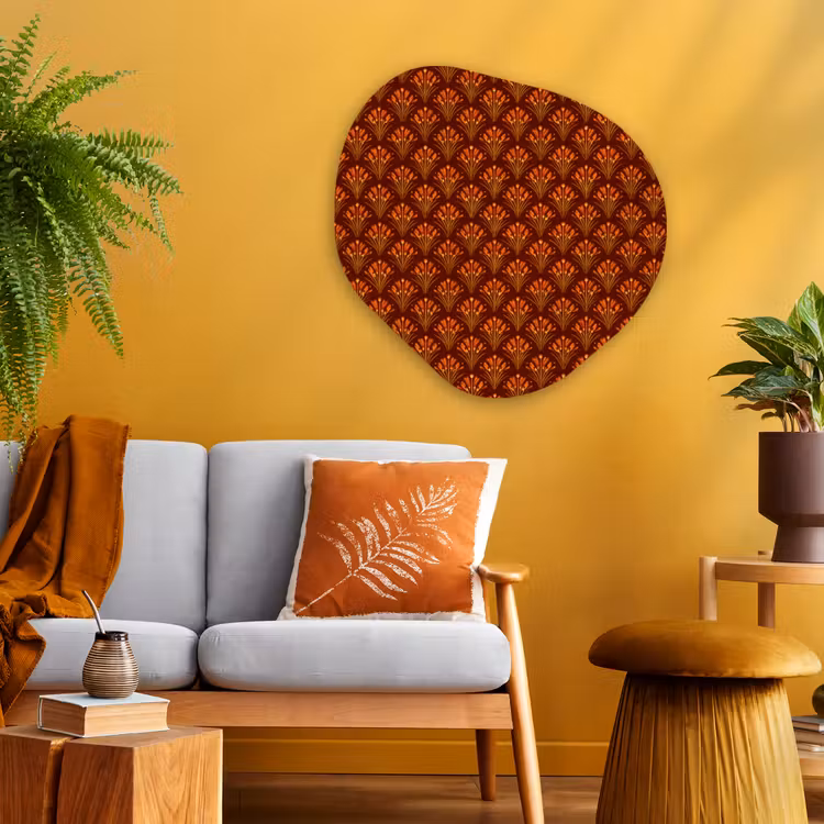 Organische schilderij - Aluminium - Waaiers - Art Deco - Botanisch - Roestbruin - Oranje — 3