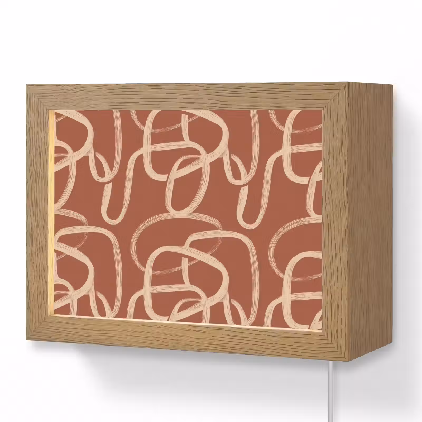 Lightbox - Wandlamp - Lijnen - Abstract - Organisch - Terracotta - Crème — 1