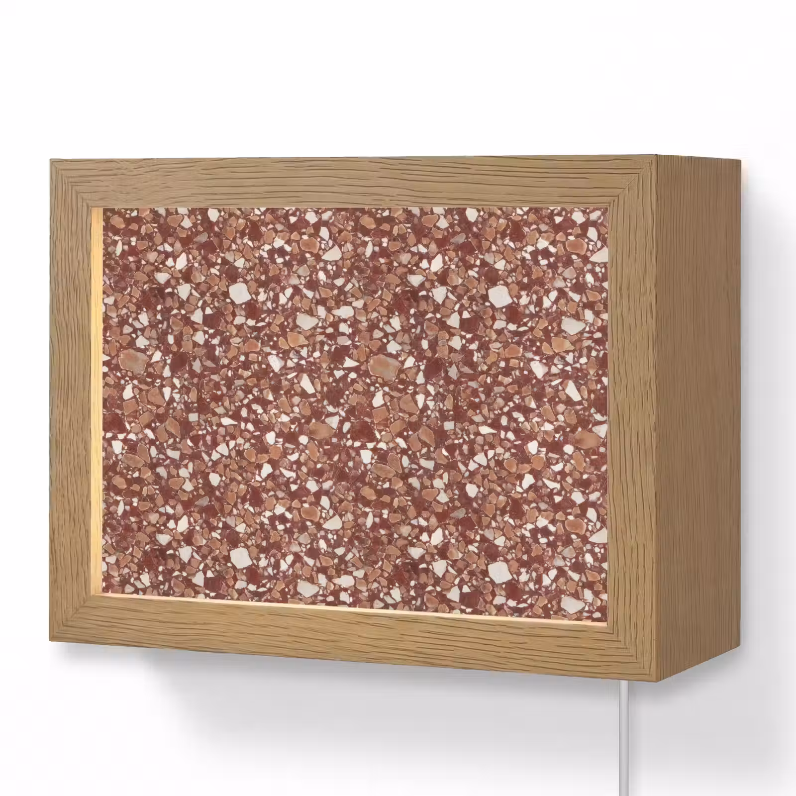 Lightbox - Wandlamp - Terrazzo - Patroon - Steentextuur - Roodbruin — 1