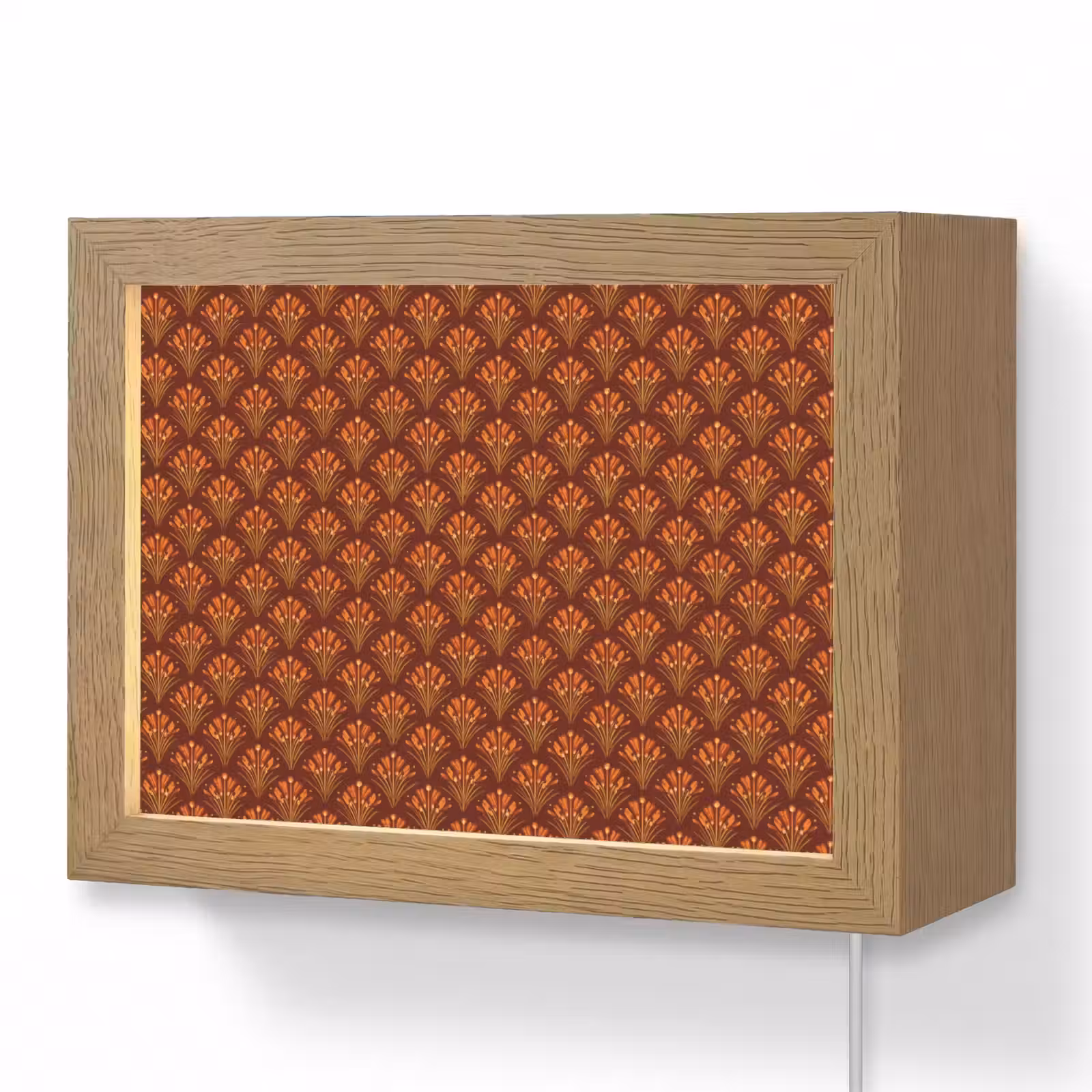 Lightbox - Wandlamp - Waaiers - Art Deco - Botanisch - Roestbruin - Oranje — 1