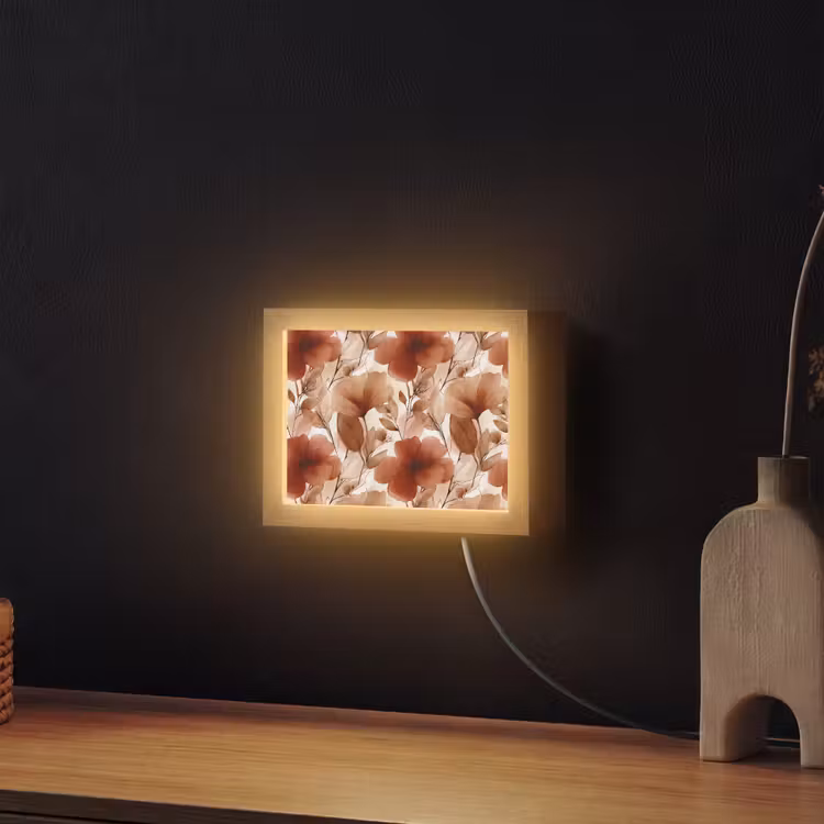 Lightbox - Wandlamp - Bloemen - Aquarel - Botanisch - Terracotta — 2