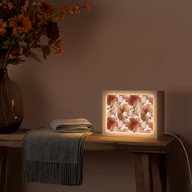 Lightbox - Wandlamp - Bloemen - Aquarel - Botanisch - Terracotta — 5